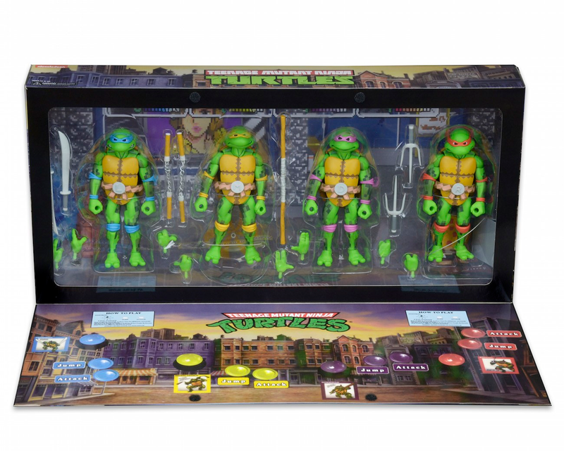 Illustration for article titled NECA's Comic-Con Exclusive Brings the Teenage Mutant Ninja Turtles Arcade Game to Life